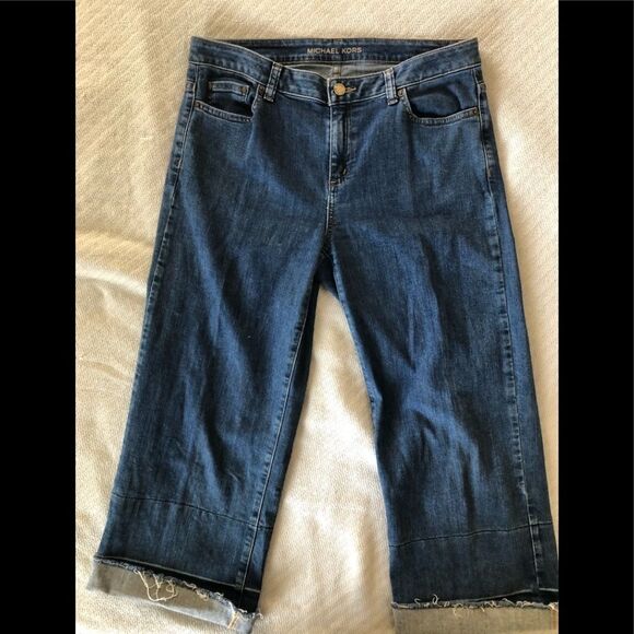 Michael Kors Womens Crop Jeans Wide Leg Comfort Relaxed  Size 8 - Picture 2 of 16